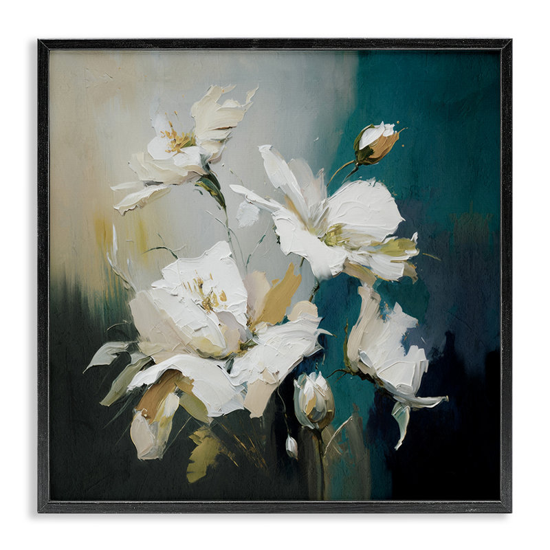  «Painterly Daubed Flowers», art de la giclée encadrée par Svetlana Aleynikova, Giclée encadrée noir minuit