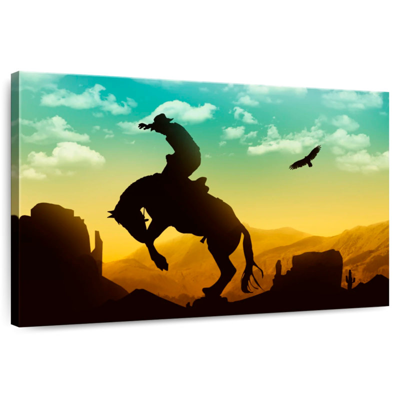 Lelar Eagle And Cowboy, 16" H x 24" W