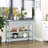 Kitchen Island With Stainless Steel Top, Traditional Kitchen Island With Storage, 2-Tier Open Shelves, Drawers