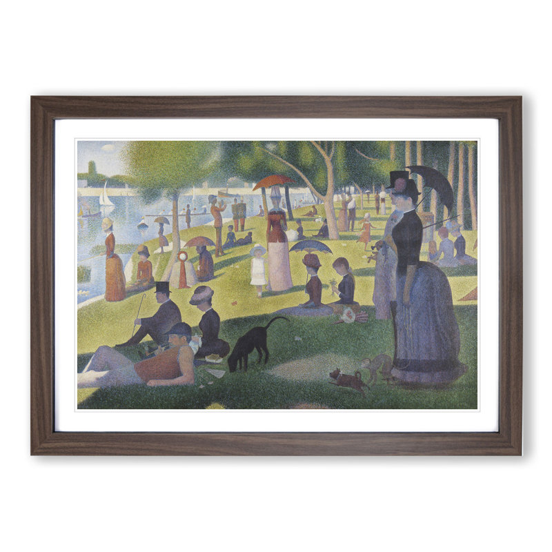 A Sunday on La Grande Jatte by Georges Seurat - Framed Print, Walnut Framed, 36cm H x 48cm W x 2cm D