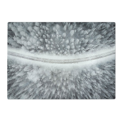 Tempered Glass Winter Road Painting Chopping Board