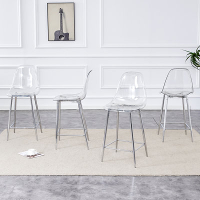 Tabouret de bar moderne et minimaliste avec pieds élégants en métal (ensemble de 4)
