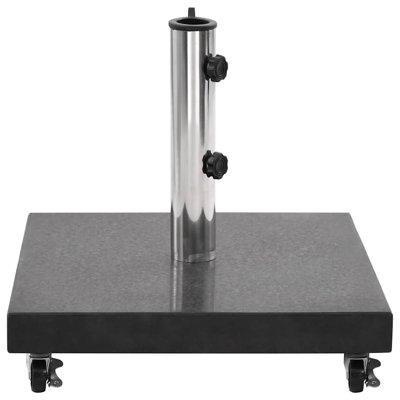 Black Granite Parasol Base Stainless Steel Medium Outdoor Patio Umbrella Support