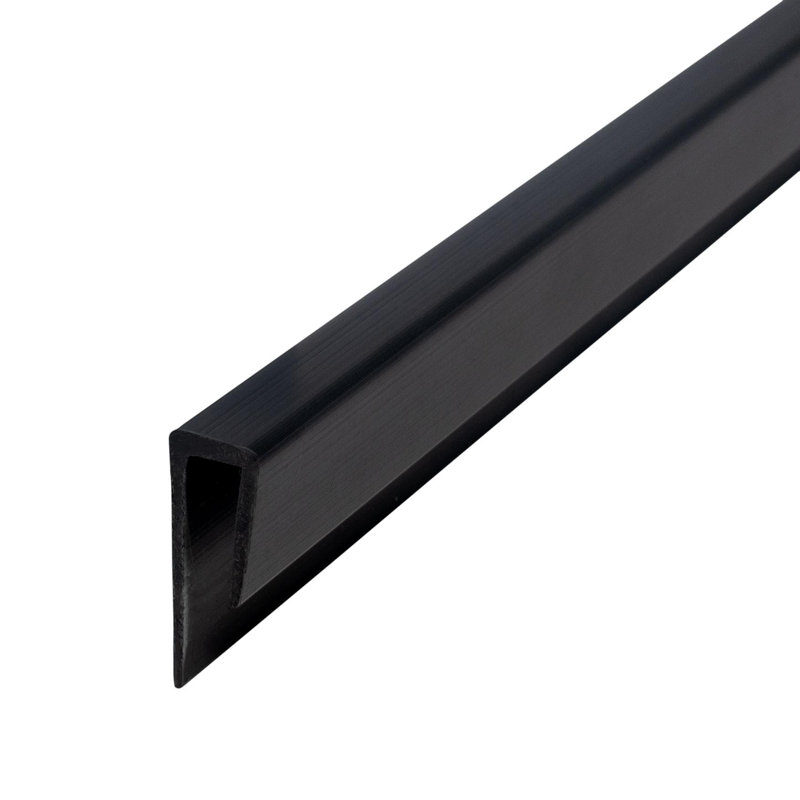 ABS noir 1/8 po | Capuchon moulé avec adhésif | Pro Pack Plus: (25) pièces de 8 pieds de long