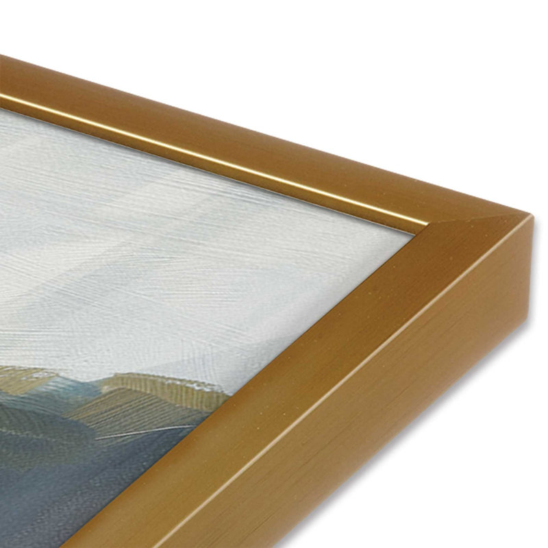 «Seascape Sonata V2 (Square)», impression encadrée sur papier par Azure Artisanal Studio, Or poli