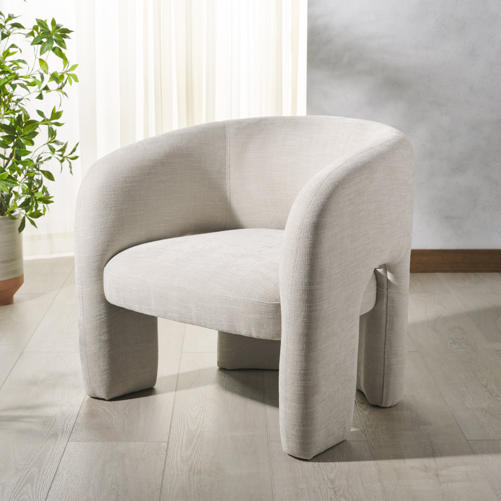 Tamlyn Performance Fabric Accent Chair, Beige