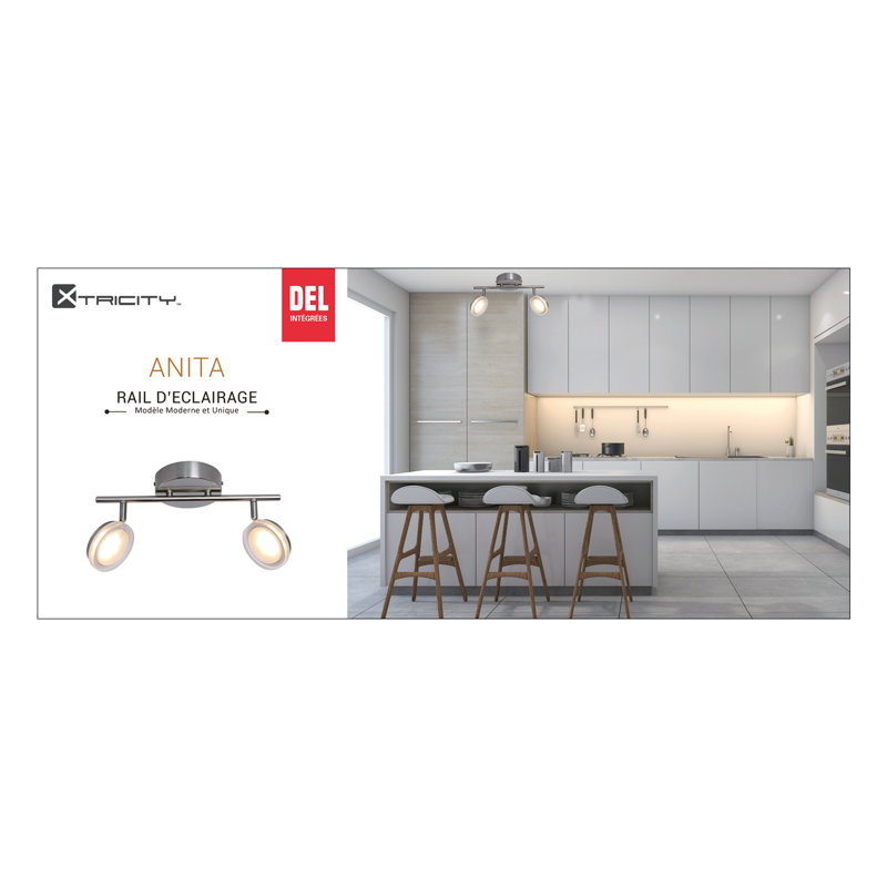Anita 14.56'' 2 -Light Fixed Track Track Kit with Dimmable and Adjustable Head