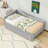 Twin Wooden Upholstered Daybed with Twin Trundle and Slats-1313585342
