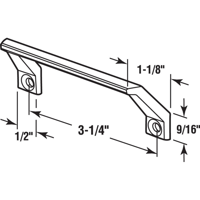 Prime-Line Sash Lift, Diecast, White, Powder Coated, 1-1/8 in. Projection (Single Pack)