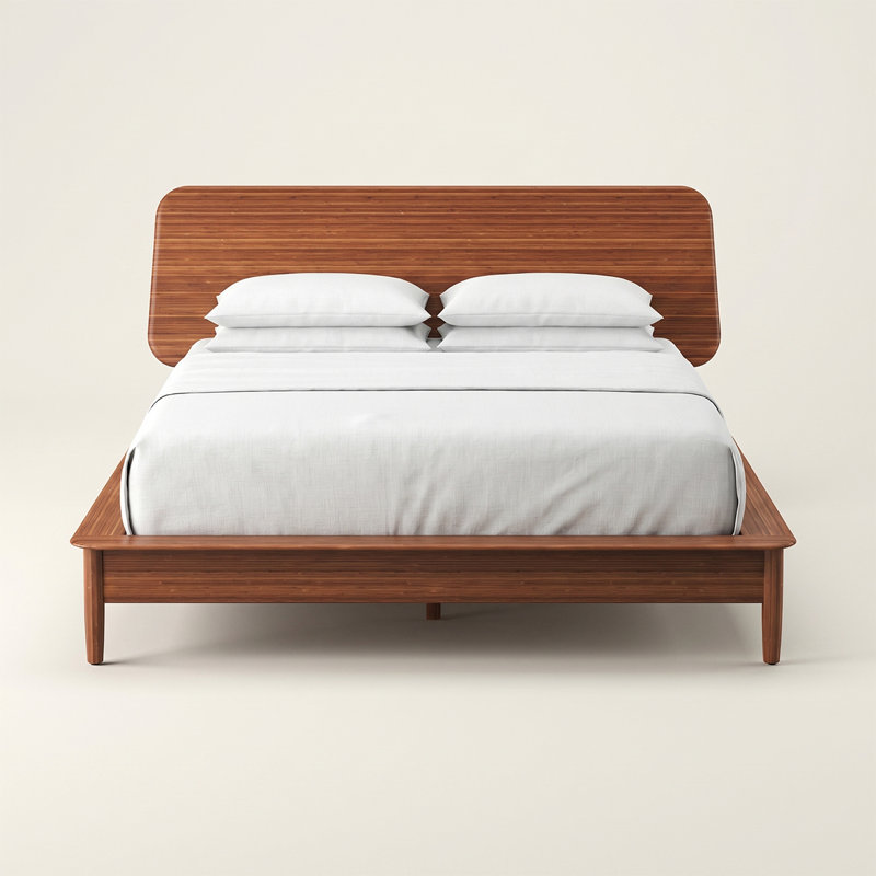 Simon Queen Platform Bed, Brown, Queen