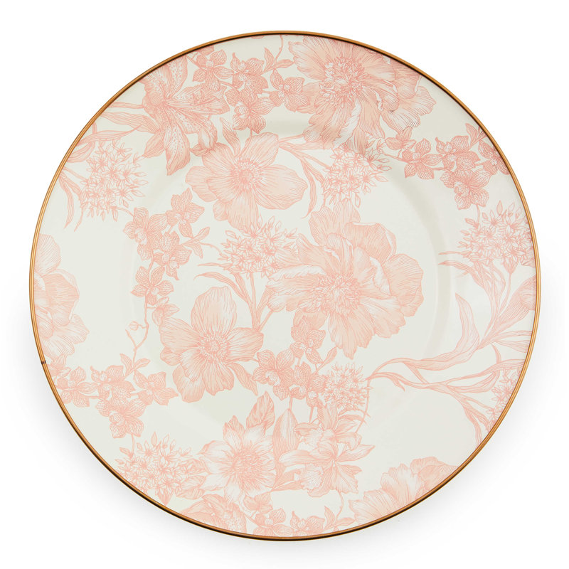 Rosy English Garden Enamel Dinner Plate