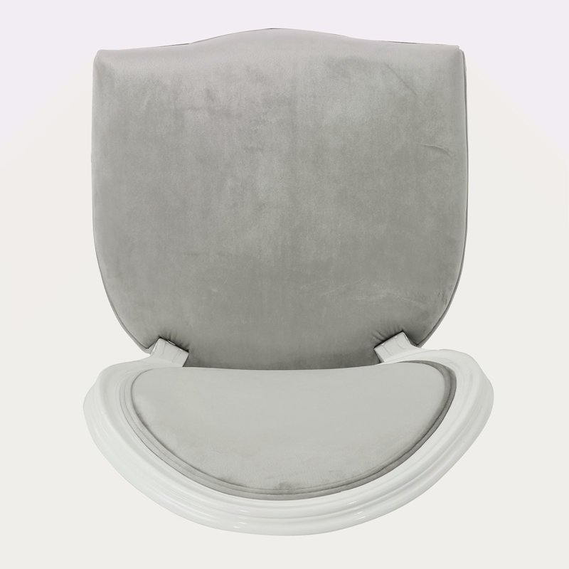 Chaise KD (ensemble de 2), Velours gris, Blanc