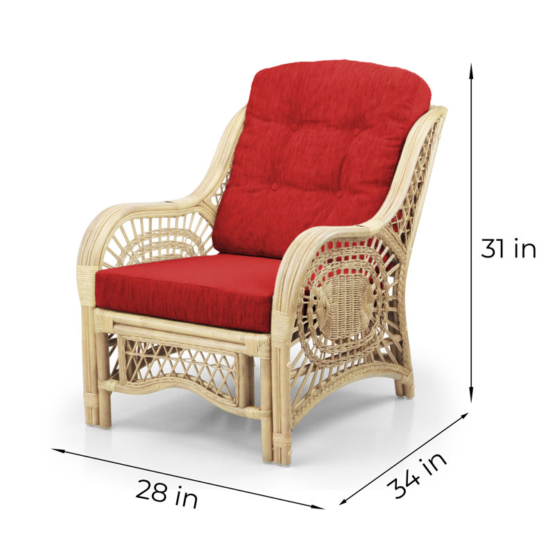 Fauteuil capitonné de 28 po de largeur, Rouge