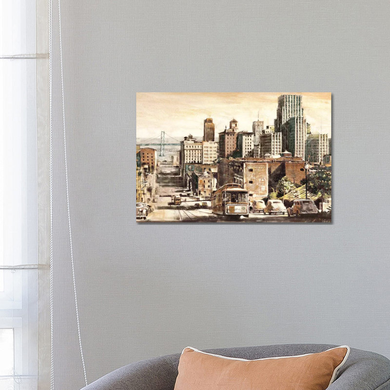 San Francisco View To Bay Brid by Matthew Daniels - Painting on Canvas, Wrapped Canvas, 66.04 cm H x 45.72 cm W x 3.175 cm D