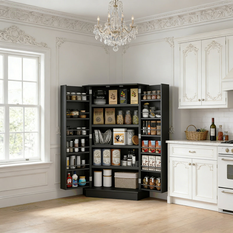 Armoire de cuisine moderne, armoire de cuisine, Black