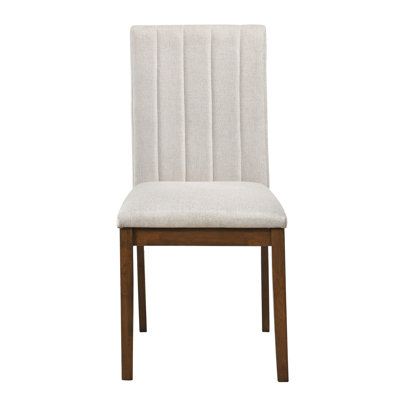 Of 2 Brown Dining Chairs - Modern Fabric Upholstered Seat And Back Wooden Frame   2  Upholstery Contemporary For Kitchen