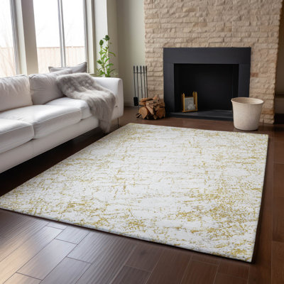 Premium Machine Washable Cerrito AMF606 Gold Rug