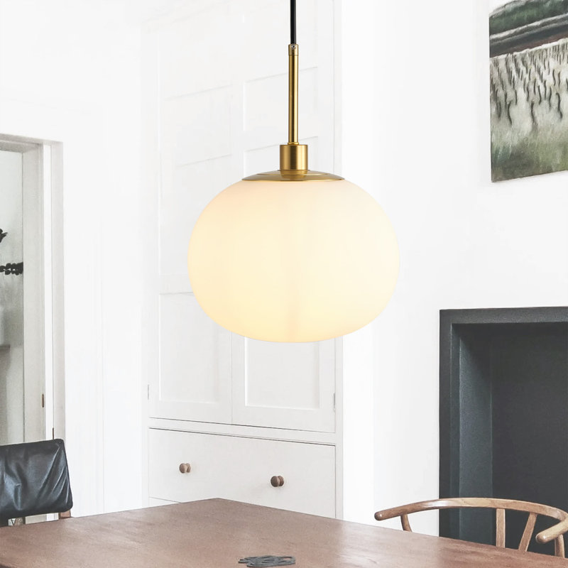 1-Copper white dimmable glass pendant light