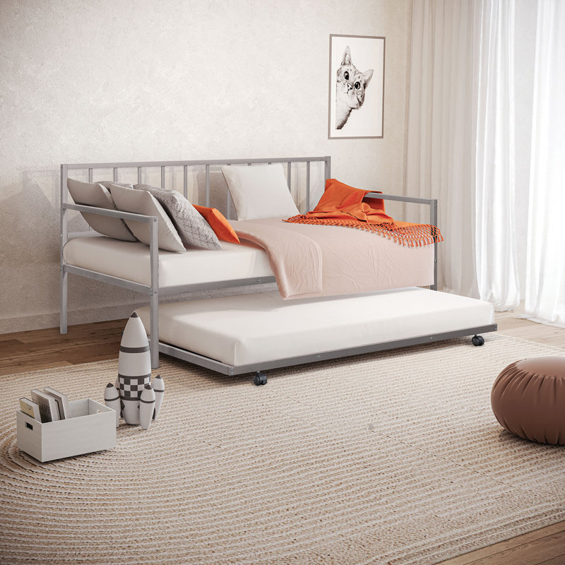 Lit de jour avec couchette Zasche, Argent argent