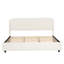 Très grand lit tapissier beige Boucle, tête de lit arrondie de 85,44 po et lit plateforme moelleux, taille, forme incurvée, 86,03 lb, support de sommeil stable