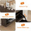 Armoire à chaussures moderne en noyer foncé - 4 tiroirs tournants - Tablettes réglables et amovibles - Unité de rangement autoportante étroite - Conception cannelée peu encombrante - Organisateur de chaussures cachées - Brun noyer foncé-2074183853