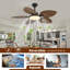 Ventilateur de plafond 52 pouces à feuilles de palmier tropical avec lumières et télécommande