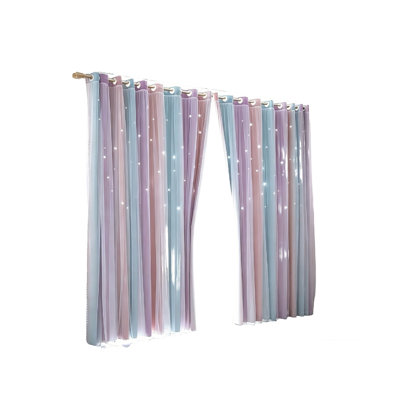 Pink Purple Star Blackout Curtains 84 Inch Length 2 Panels Thick Grommets Light Filtering Top Star 52W x 84L inch