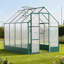 Serre en polycarbonate de 8 pi x 6 pi avec évent de toit et gouttière-125438461-125438467
