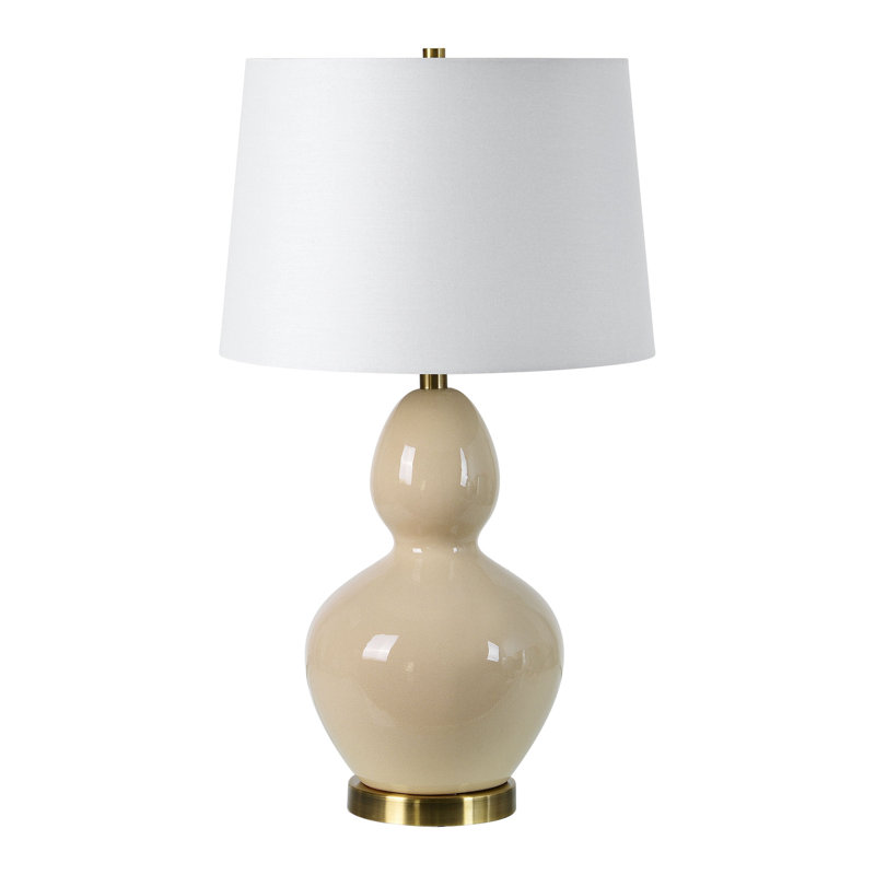 Ensemble de lampes de table en céramique Jomayra, Crème