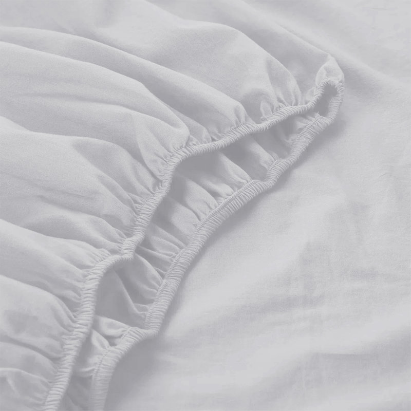 200 Thread Count Microfiber Deep Fitted Bed Sheet – 25cm Pocket, Single (3'), Silver