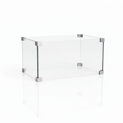 Verre carré transparent de 30 po pour les brûleurs de foyer, maquillage trempé, protection contre le vent, fonction de flamme uniforme, conception transparente de style contemporain pour s'agencer au décor, installation et installation simples