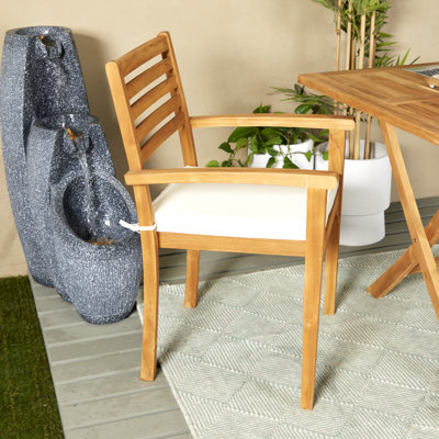 Saffa 36.5'' H Teak Solid Wood Armchair
