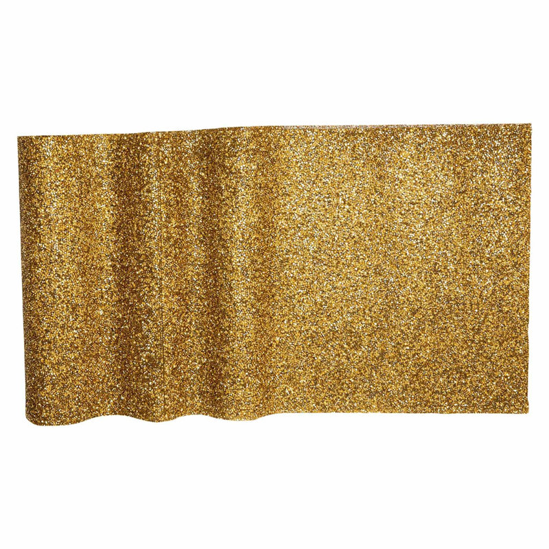 Sparkles Home Luminous Table Runner | Rhinestones | Non-Slip Backing | Multiple Sizes Available, 90" x 13", Gold