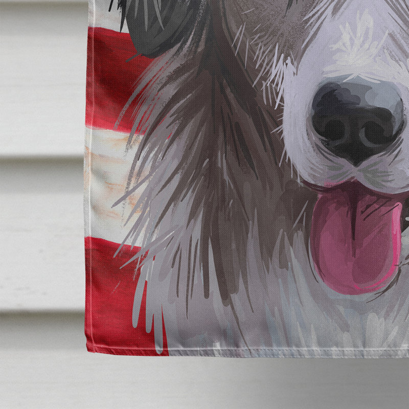 Polyester à 2 côtés 28 x 40 po drapeau maison, Berger américain miniature