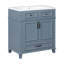 Meuble-lavabo sur pied simple 30 po avec plateau en résine, bleu