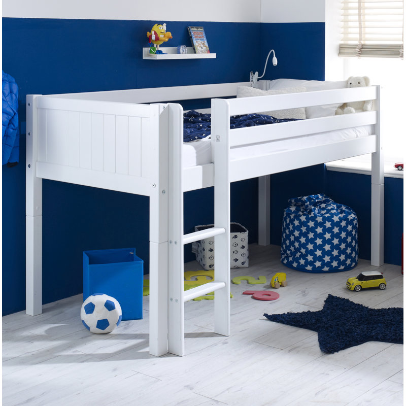 Solorzano European Single (90 x 200cm) Mid Sleeper Loft Bed Bed, Basic