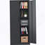 Armoire de rangement en métal 72 po H, armoire verrouillable en acier noir avec portes et 4 tablettes, armoires hautes