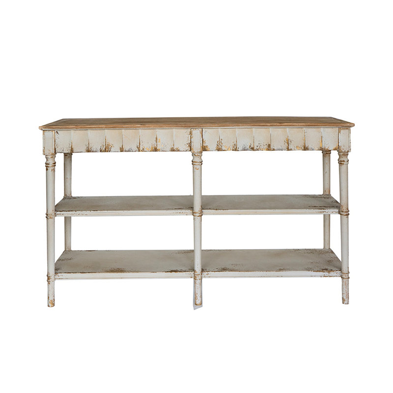 Three-Tiered Wooden Console Table