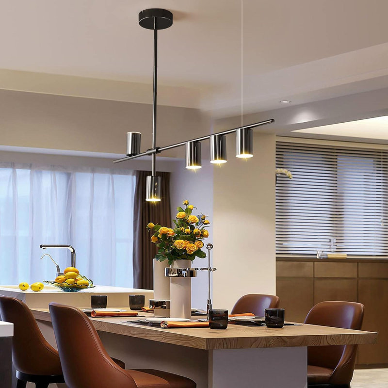 Luminaire suspendu moderne à DEL à intensité variable avec surface électrolytique Luminaire suspendu moderne à DEL pour salle à manger