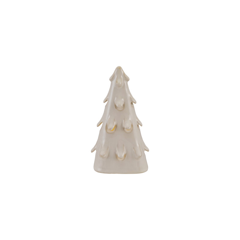 Stoneware Tree with Cut-Outs and LED Glow