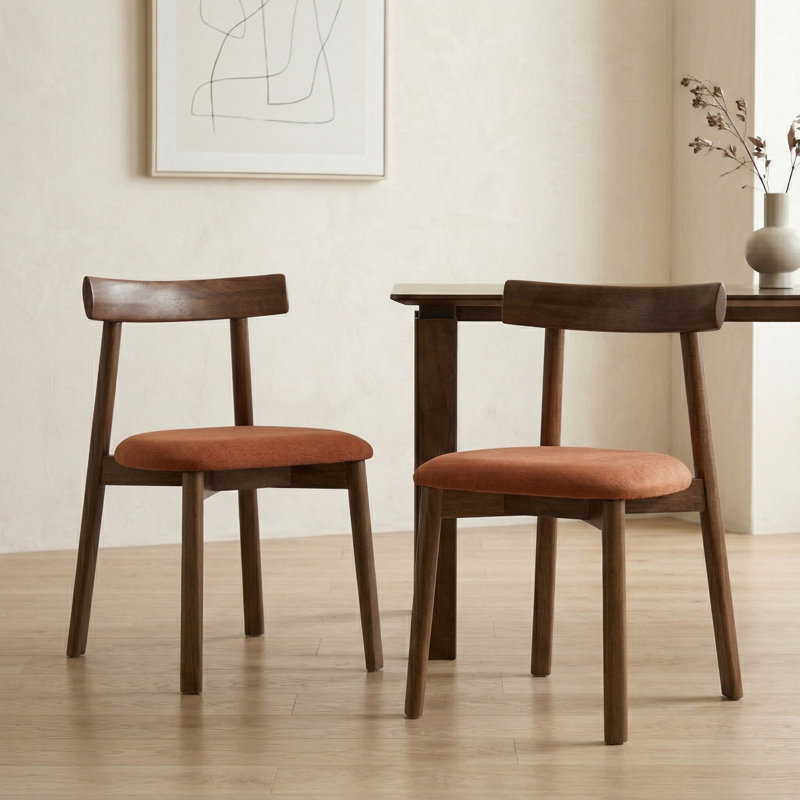 47 cm H Upholstered Dining Chair, Orange
