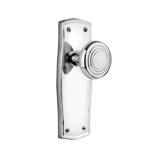 Deco Interior Mortise Door Knob with Prairie Long Plate