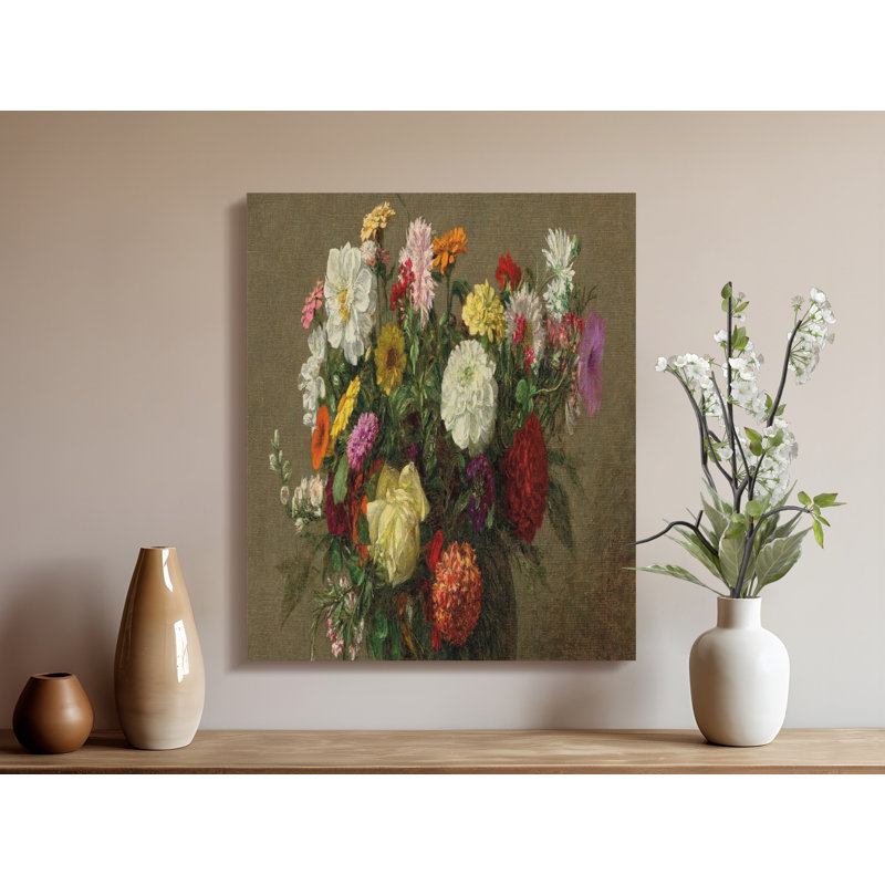 Lark Manor Floral Still Life Canvas Wall Art, Vintage Flower Bouquet ...