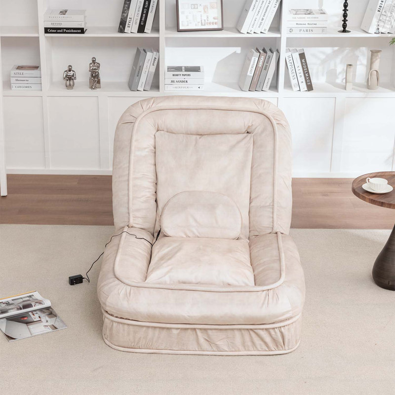 Canapé rembourré avec 5 positions réglables et coussin de massage, Beige
