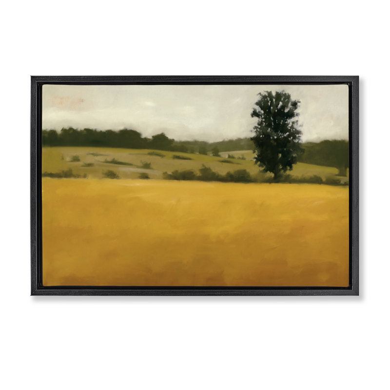 Cadre flottant paysage d'automne, design par Megan Lightell, H 21 po x l 31 po, Cadre flottant noir de jais