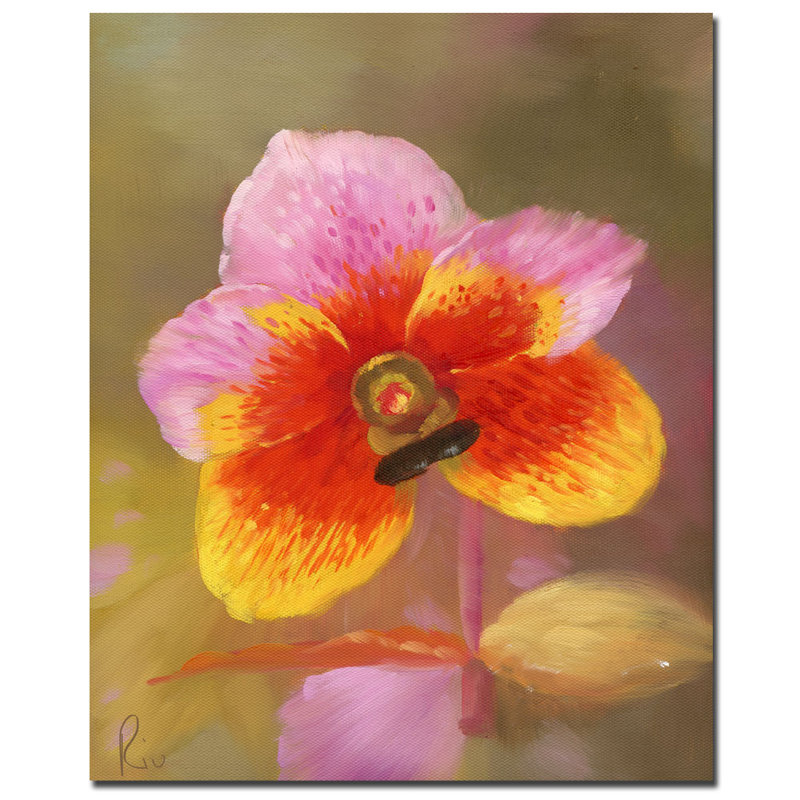 « orange-rose orchidée », reproduction d’art sur toile, H 32 po x l 26 po x P 2 po