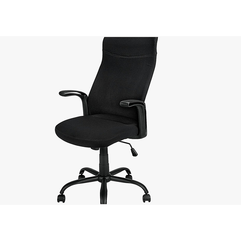Chaise de bureau, hauteur réglable, pivotante, ergonomique, accoudoirs, bureau d'ordinateur, travail, filet noir, métal noir, moderne, élégant