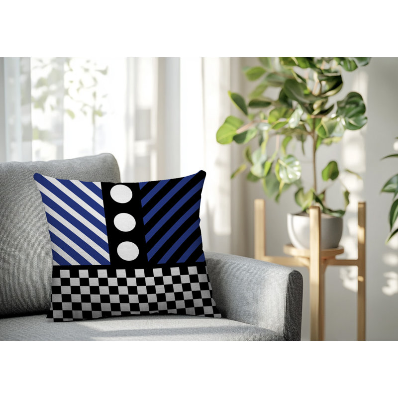 Coussin Brixa, Carré 16 po, Bleu marine