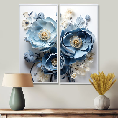 Ranunculus Bouquet VI - impressions sur toile bleues