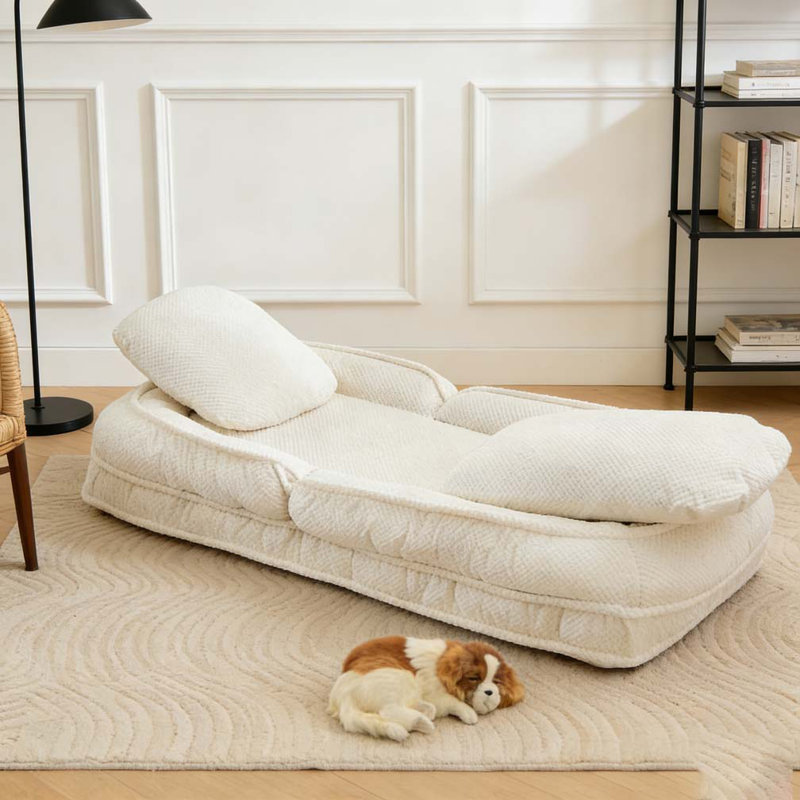 Canapé Lazy, 5 positions réglables, Blanc